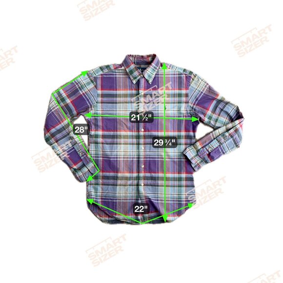 Ralph Lauren Mens Classic Plaid Long Sleeve Button Down Shirt M Cotton Purple - Picture 2 of 7